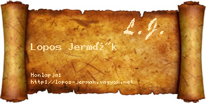 Lopos Jermák névjegykártya